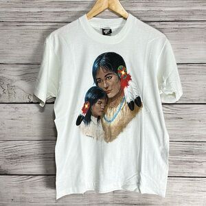 Vintage 90s Scafa Tornabene Painting Art Native American Tribal Screen Stars Tee